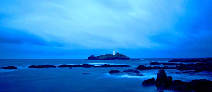 Godrevy Lighthouse in Evening