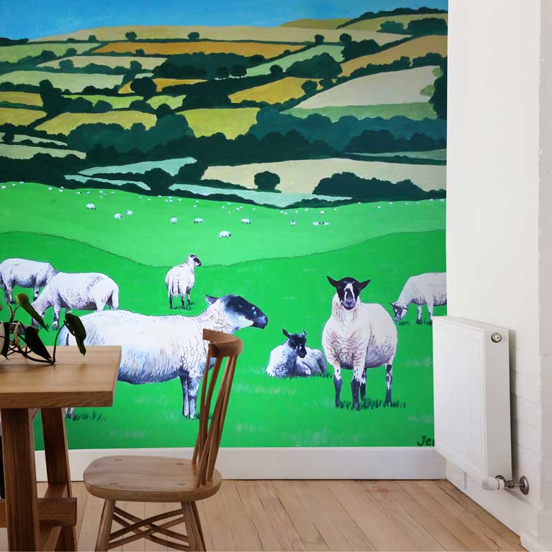 Devon Sheep Wallpaper Mural