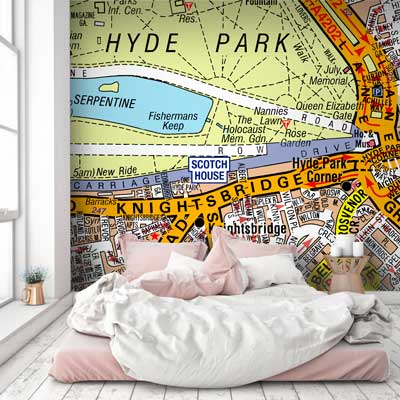 Custom Printed Ordnance Survey Map Wallpaper