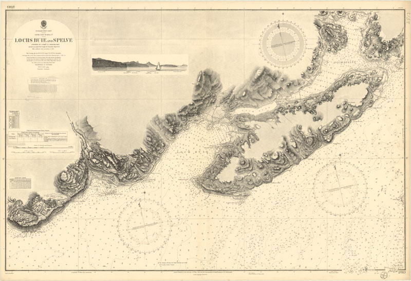 Admiralty Chart - Lochs Buy and Spelve (1952)