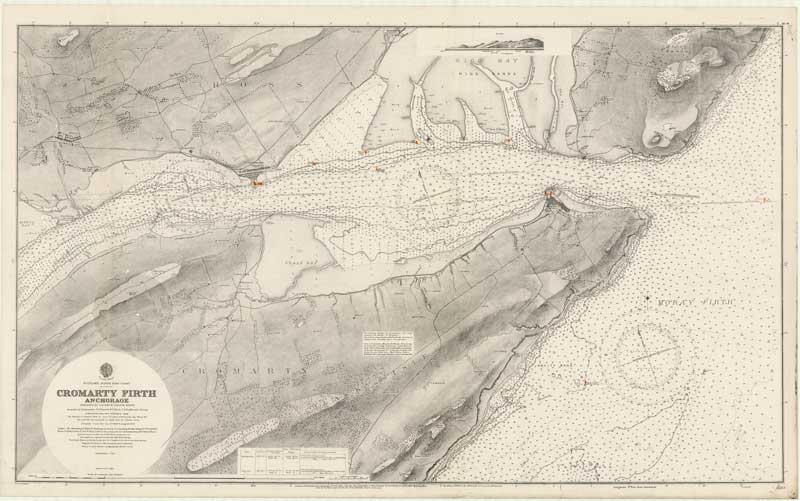 Admiralty Chart - Cromarty Firth Anchorage (1918)
