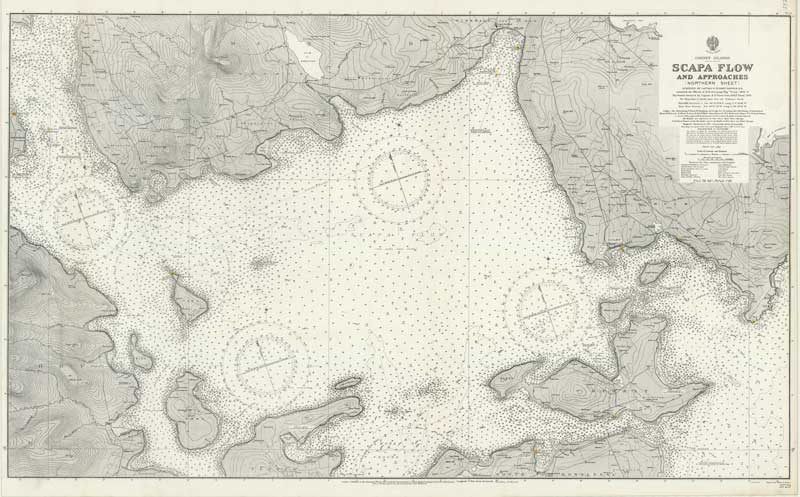 Admiralty Chart - Scapa Flow and approaches (1914)