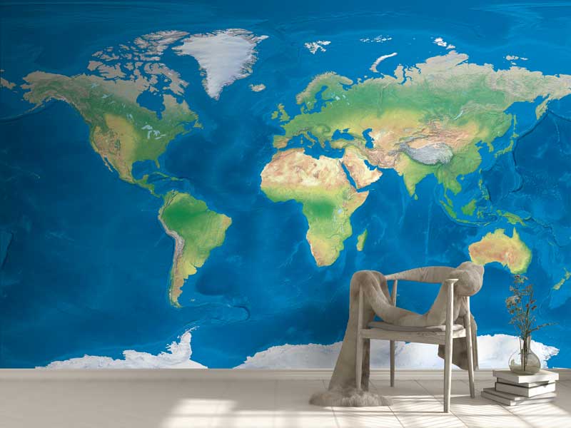 Miller Physical World Map (no labels)