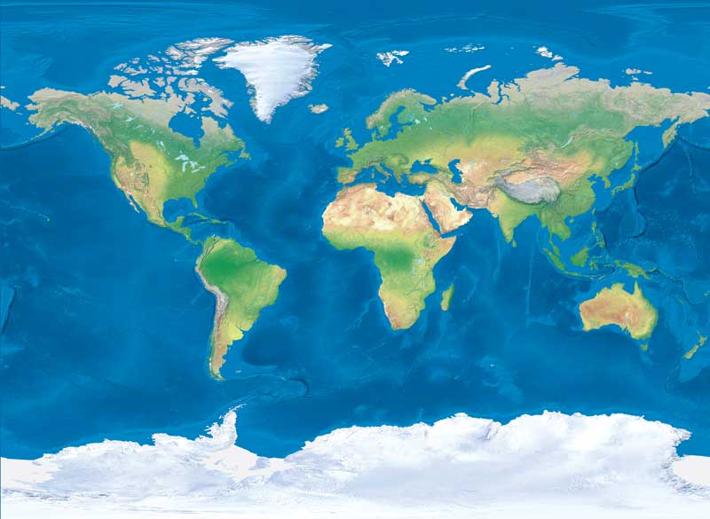 Natural Earth Physical World Map