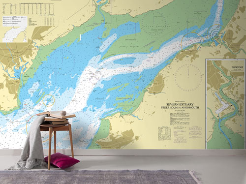 Severn Estuary - Steep Holm to Avonmouth Wallpaper Mural