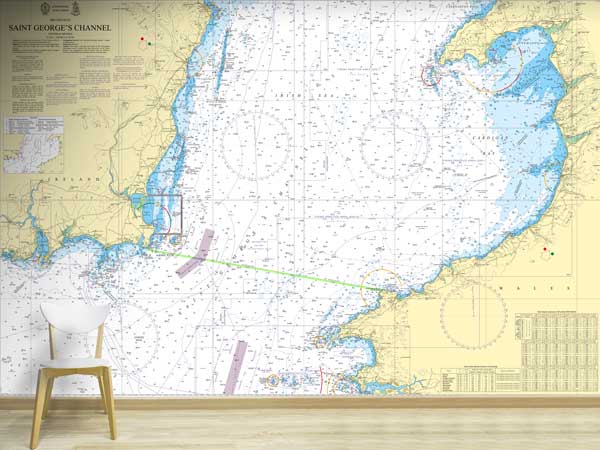 British Isles Saint George's Channel Wales Wallpaper Mural