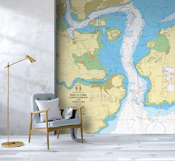 Ireland Port of Cork Lower Harbour and Approaches Wallpaper Mural