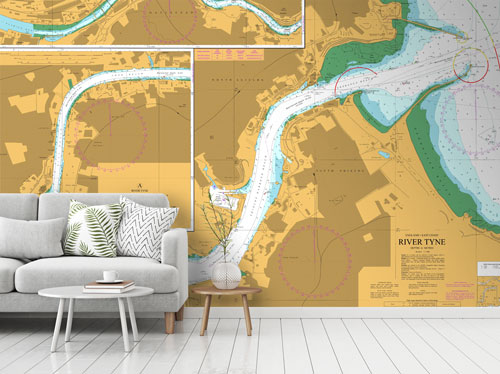 River Tyne - Willington Quay to Saint Anthony's Point Wallpaper Mural