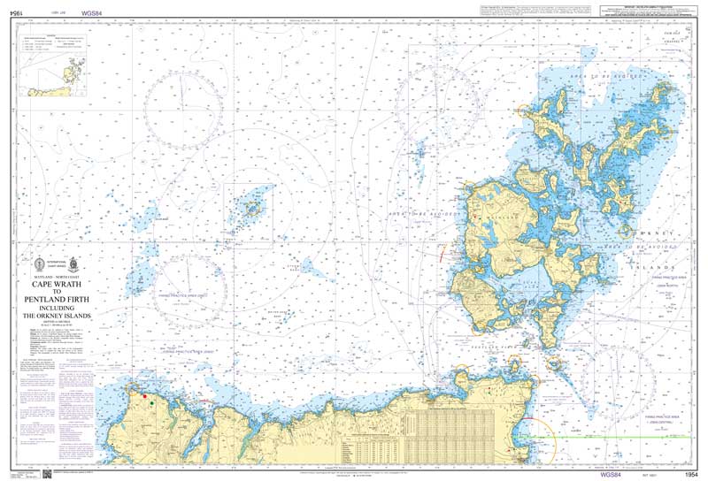 Admiralty Chart - Cape Wrath to Pentland Firth including the Orkney Islands