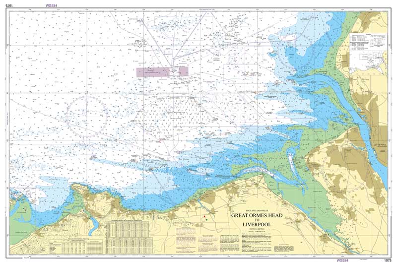 Admiralty Chart - Great Ormes Head to Liverpool