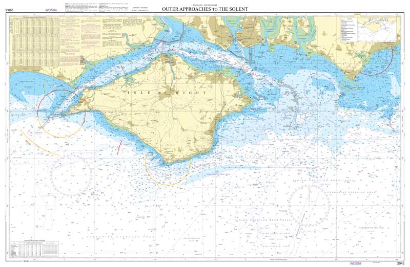 Admiralty Chart - Outer Approaches to the Solent