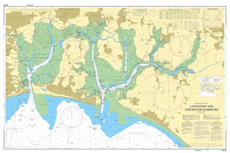 Admiralty Chart - Langstone and Chichester Harbours