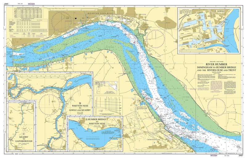 Admiralty Chart - River Humber - Immingham to Humber Bridge