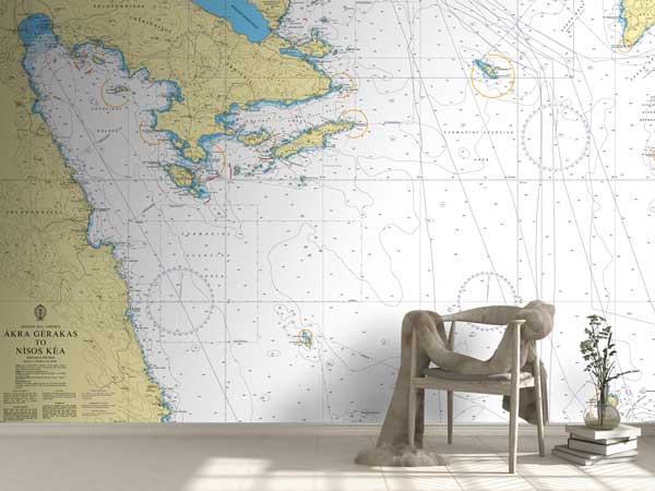 Greece - Aegean Sea - Akra Gerakas to Nisos Kea Wallpaper Mural