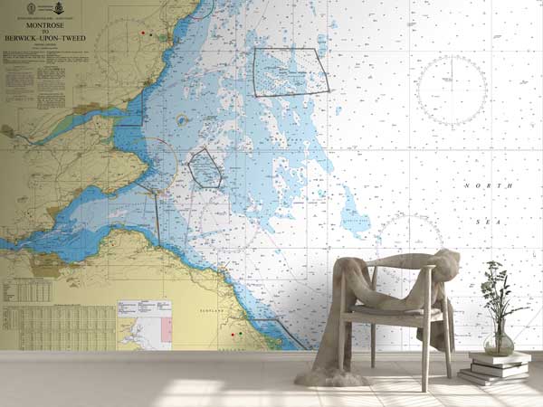 Montrose to Berwick upon Tweed inc Dundee, Edinburgh, Perth, Montrose, Arbroath Wallpaper Mural