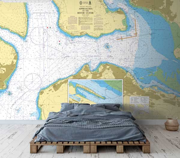 West Coast Approaches to the River Clyde including Greenock Great Harbour Wallpaper Mural