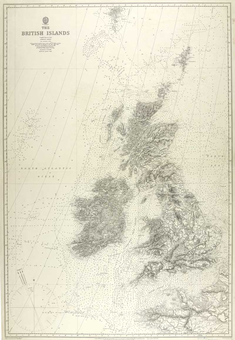 Admiralty Chart - British Islands Historic Chart 1894