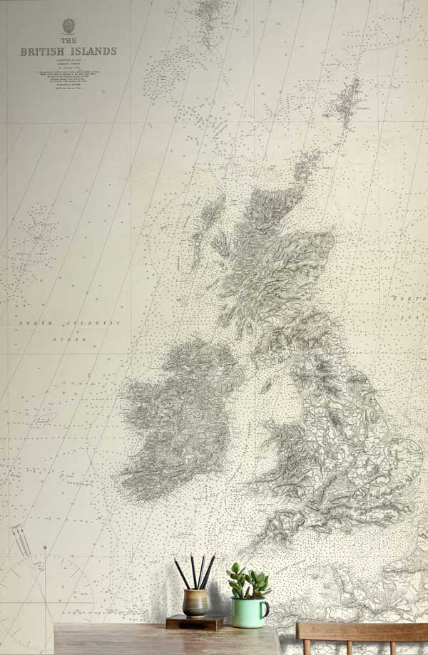 The British Islands 1894 Historic Wallpaper Mural