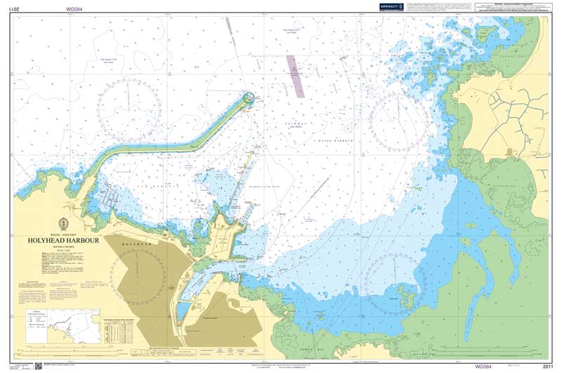 Admiralty Chart - Wales Anglesey Holyhead Harbourl