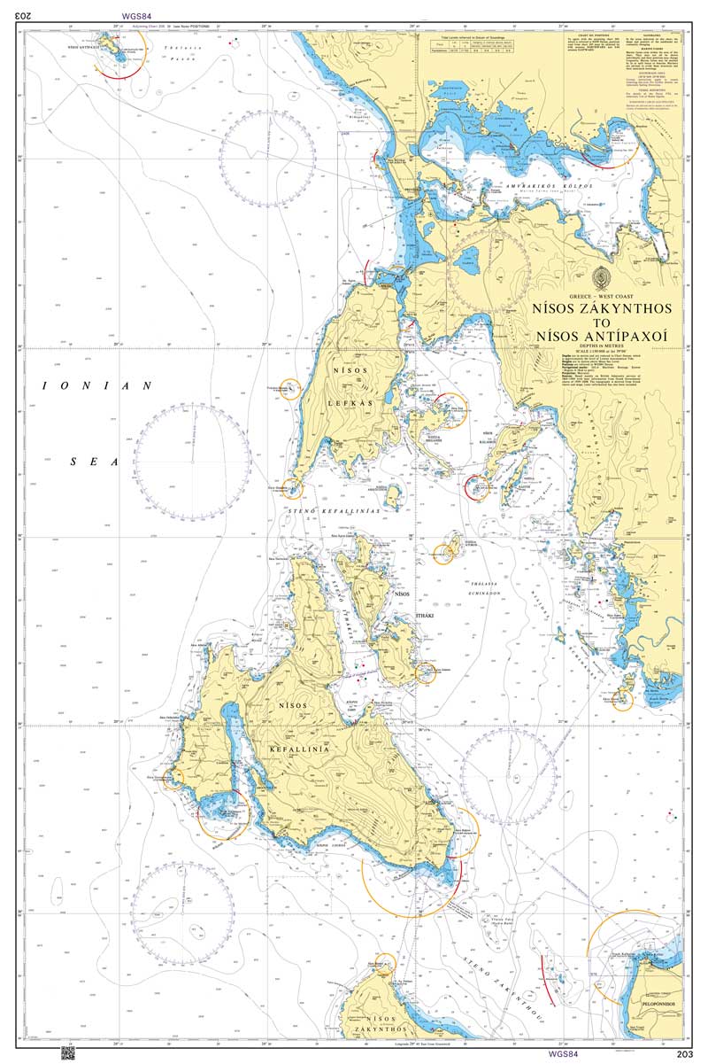 Admiralty Chart - Greece Nísos Zákynthos to Nísos Antípaxo