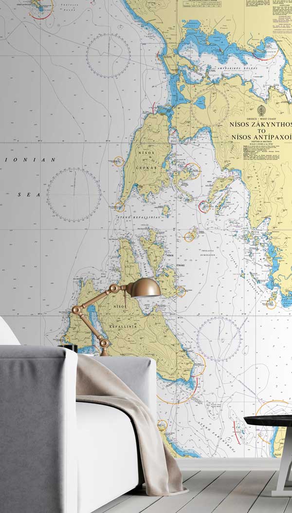 Greece Nísos Zákynthos to Nísos Antípaxo Wallpaper Mural