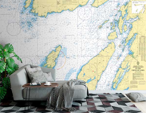 West Coast Approaches to the Firth of Lorn Chart Wallpaper Mural