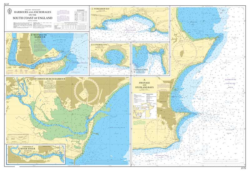 Admiralty Chart - Harbours and Anchorages on the South Coast of England