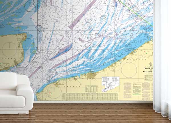 North Sea Dover Strait to Westerschelde Wallpaper Mural