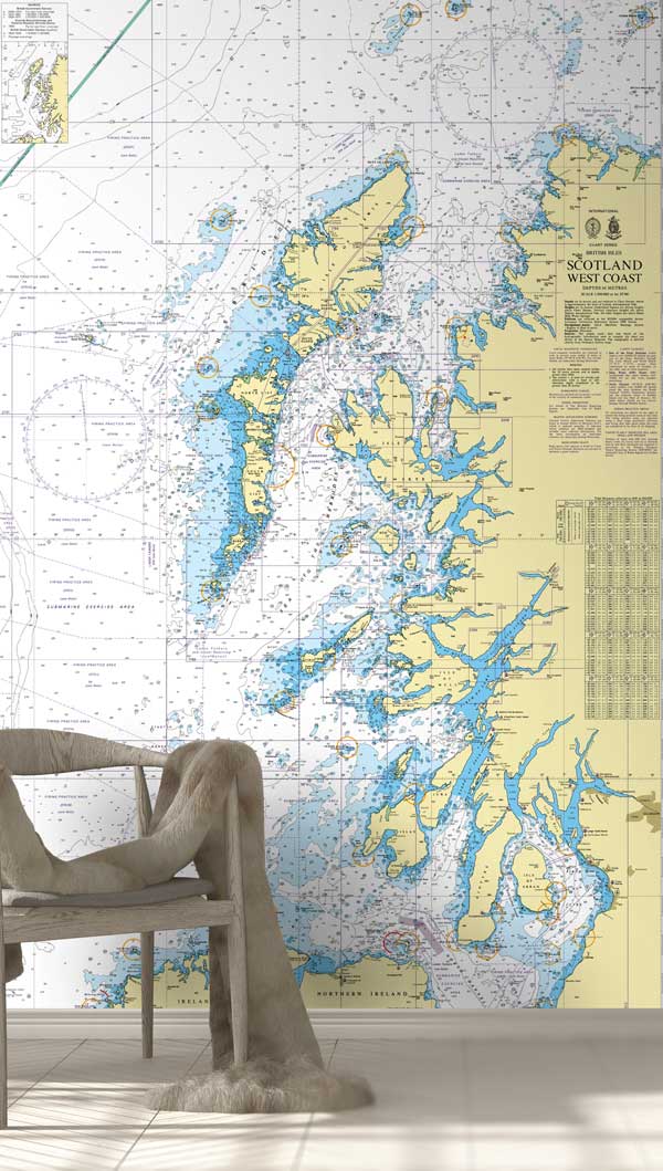 West Coast including Glasgow and Ayr Wallpaper Mural