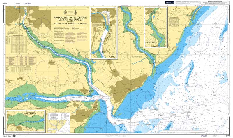Admiralty Chart - Approaches to Felixstowe, Harwich & Ipswich