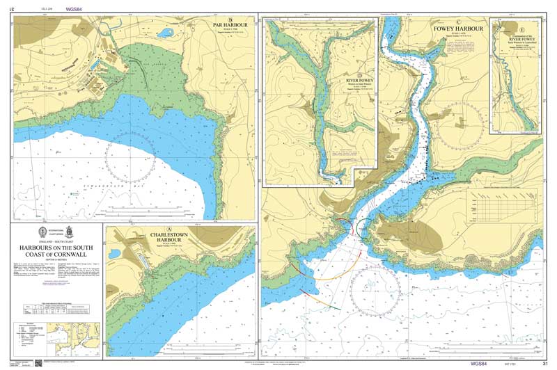 Admiralty Chart - Harbours on the South Coast of Cornwall