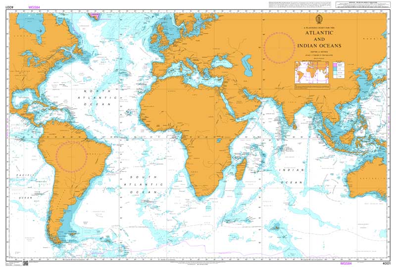 Admiralty Chart - Atlantic and Indian Oceans