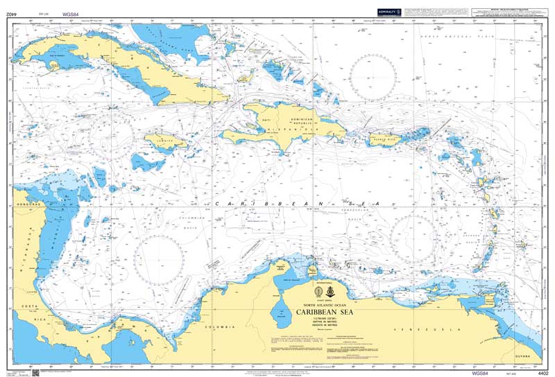 Admiralty Chart - North Atlantic Ocean Caribbean Sea