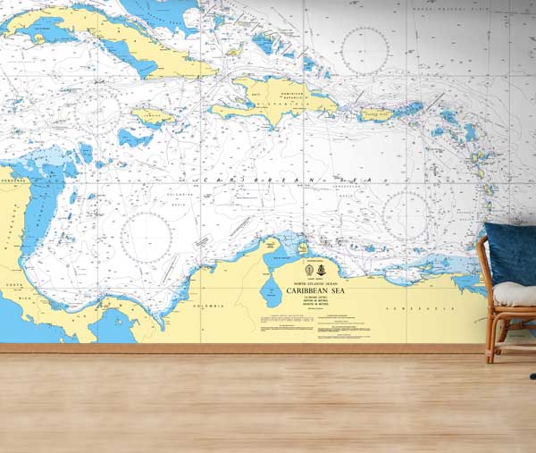 North Atlantic Ocean Caribbean Sea Wallpaper Mural