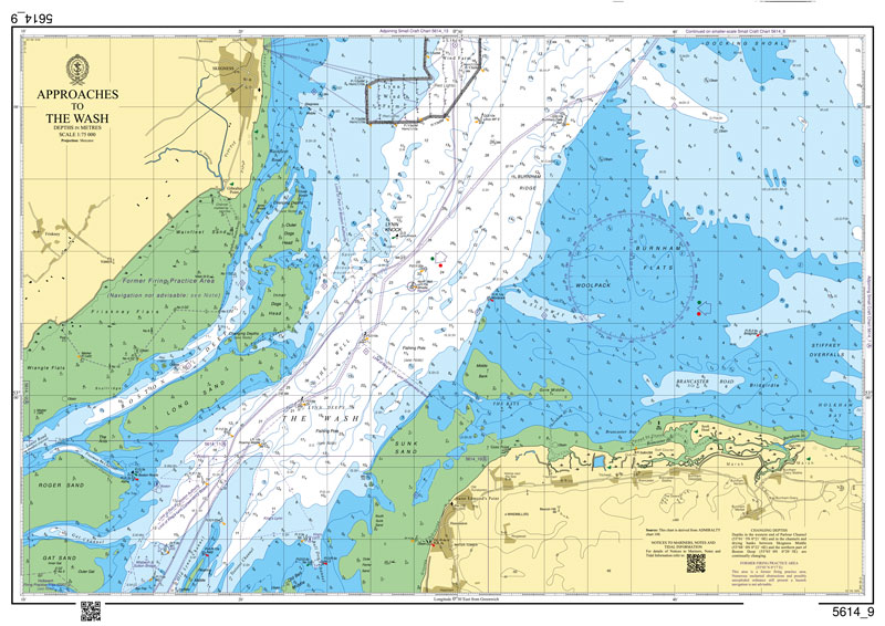 Admiralty Chart - Norfolk & Lincolnshire Approaches to the Wash