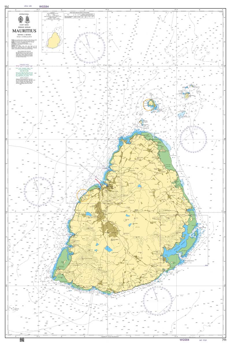 Admiralty Chart - Indian Ocean Mauritius