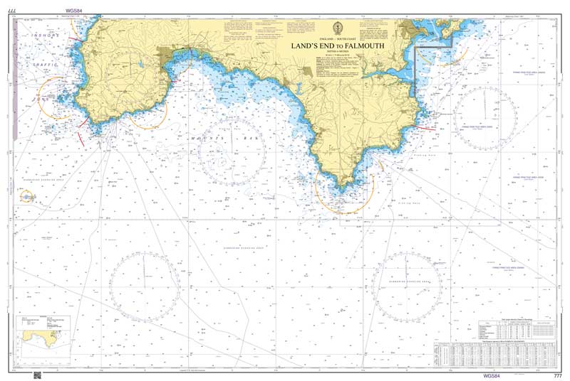 Admiralty Chart - Land's End to Falmouth