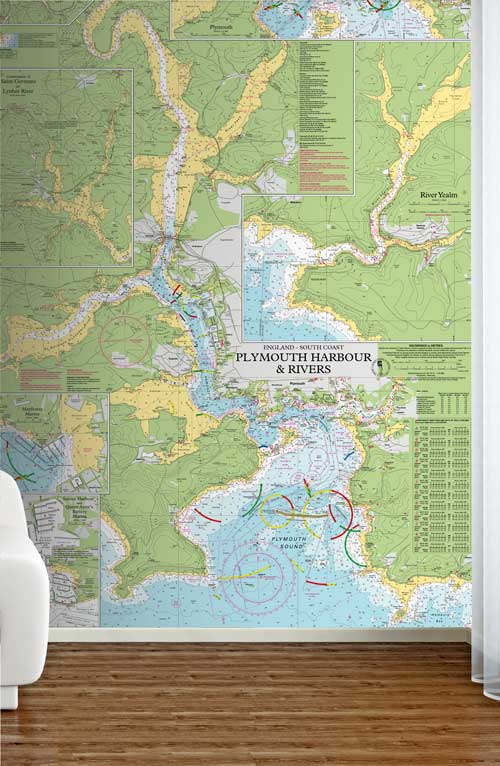 Plymouth Harbour & Rivers Wallpaper Mural