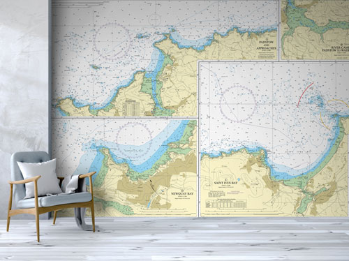 Harbours on the North Coast of Cornwall Wallpaper Mural