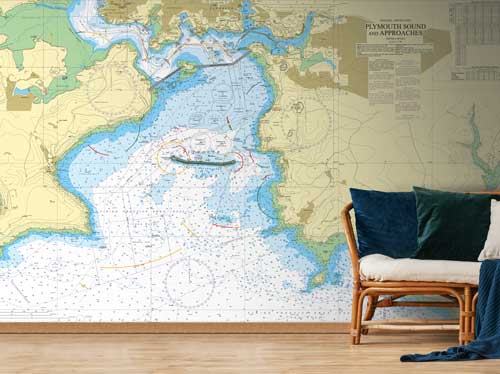 Plymouth Sound and Approaches Wallpaper Mural