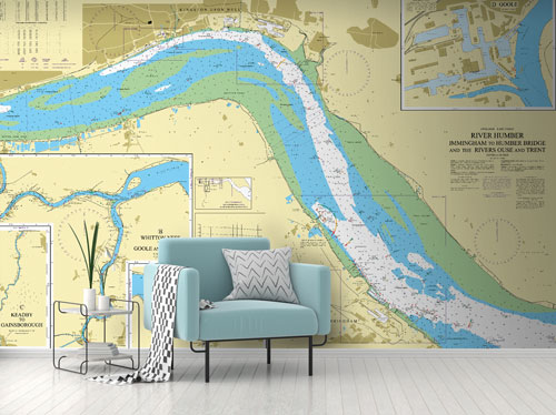 River Humber - Immingham to Humber Bridge Wallpaper Mural