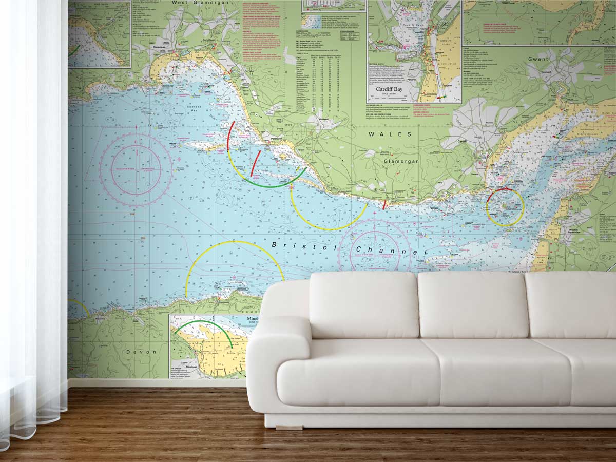 Imray Nautical Chart Mural - Wales 