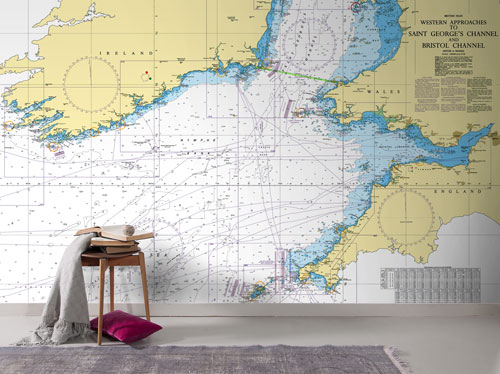 Nautical Chart Wallpaper Murals