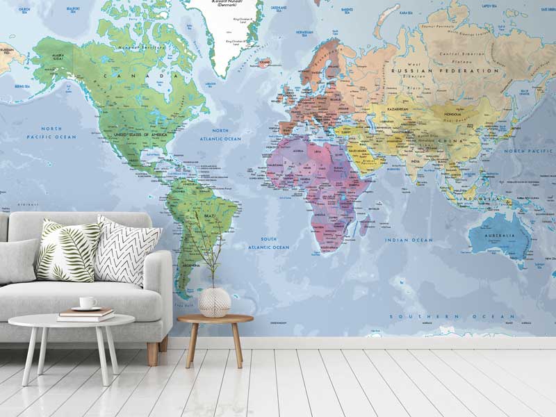 Explorer Atlas World Map Wallpaper for Kids Rooms  Hello Circus