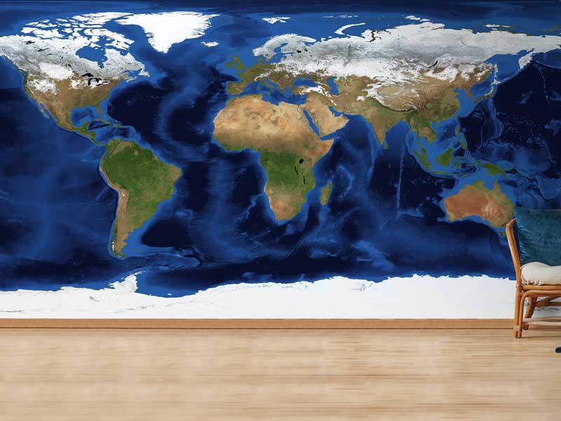 NASA Visible Earth World Map Wallpaper Mural