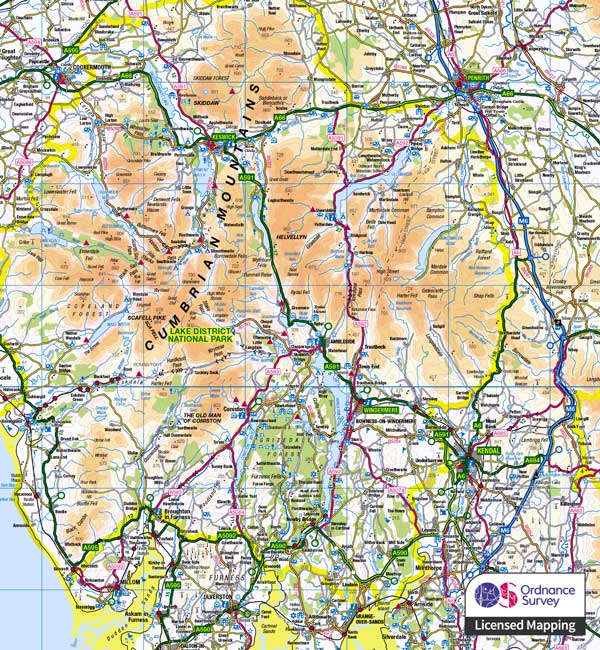 Ordnance Survey Regional (1:250 000) Map Wallpaper