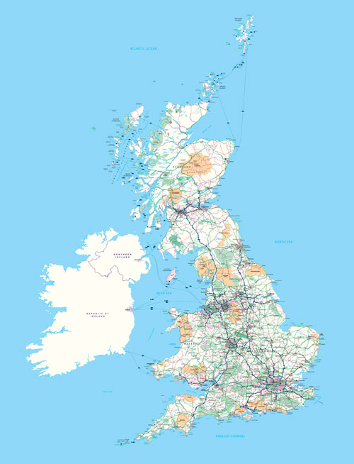 Detailed UK Map Poster
