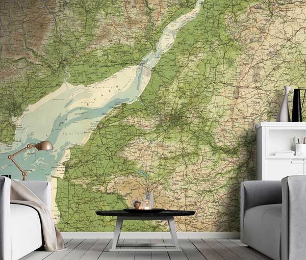 Historic Bartholomew Wallpaper Map