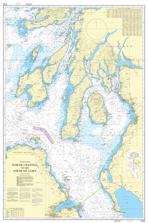 North Channel to the Firth of Lorn Nautical Chart Poster