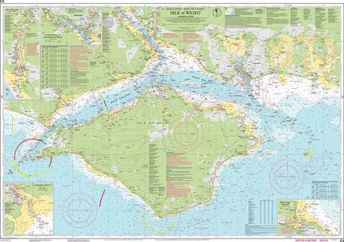 Isle of Wight Nautical Chart Poster